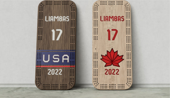 Cribbage Board 2022 Olympic CAN/USA
